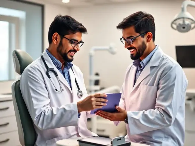 Mentor guiding a student during a live procedure